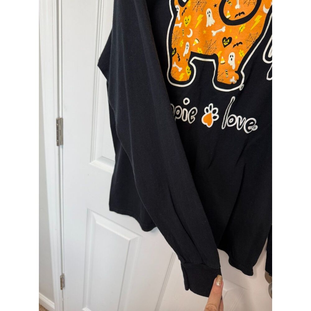 Puppie Love Dog Long Sleeve T-Shirt Size XL Black Halloween Halloween Theme - Picture 5 of 6
